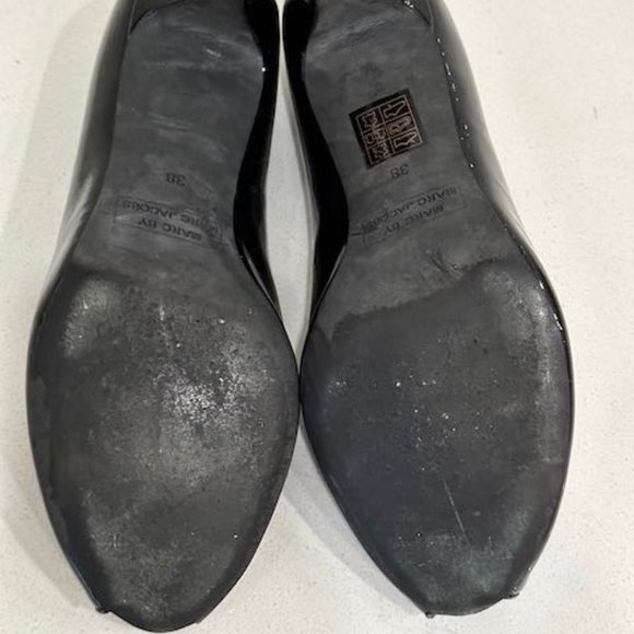 Marc by Marc Jacobs Patent Black Peep-toe Heels Sz 8 - Picture 5 of 7